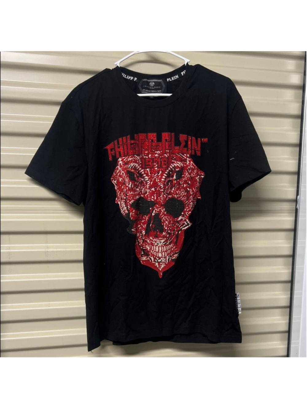 Philipp Plein Black Tee with Red Graphic